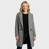 Greta | Palton cu model texturat alb-negru