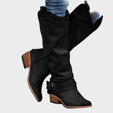 Botine retro din piele pentru cowboy