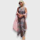 Elveria – Rochie maxi cu cardigan
