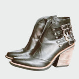 Botine retro din piele