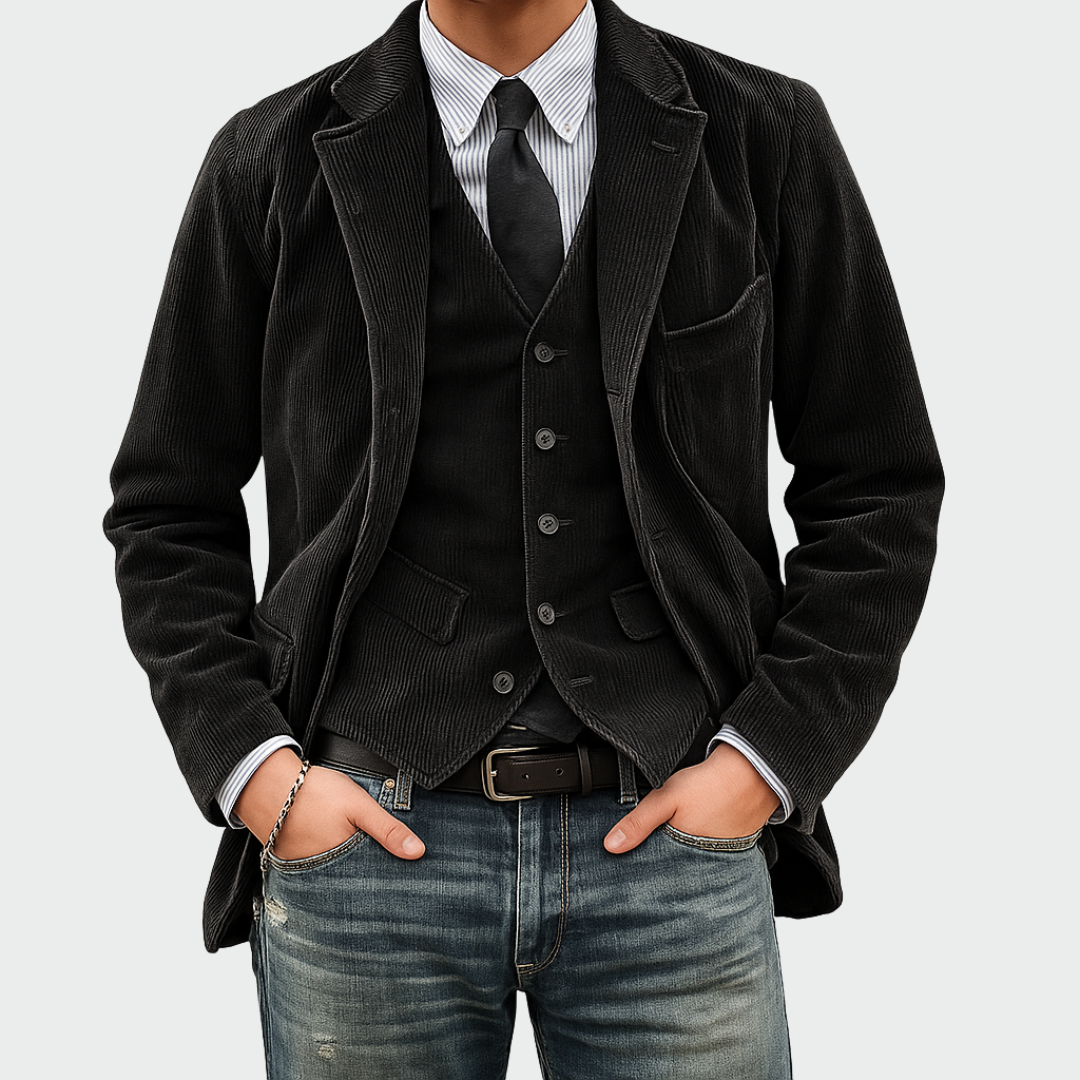 Peter | Set Sacou și Vestă Elegantă
