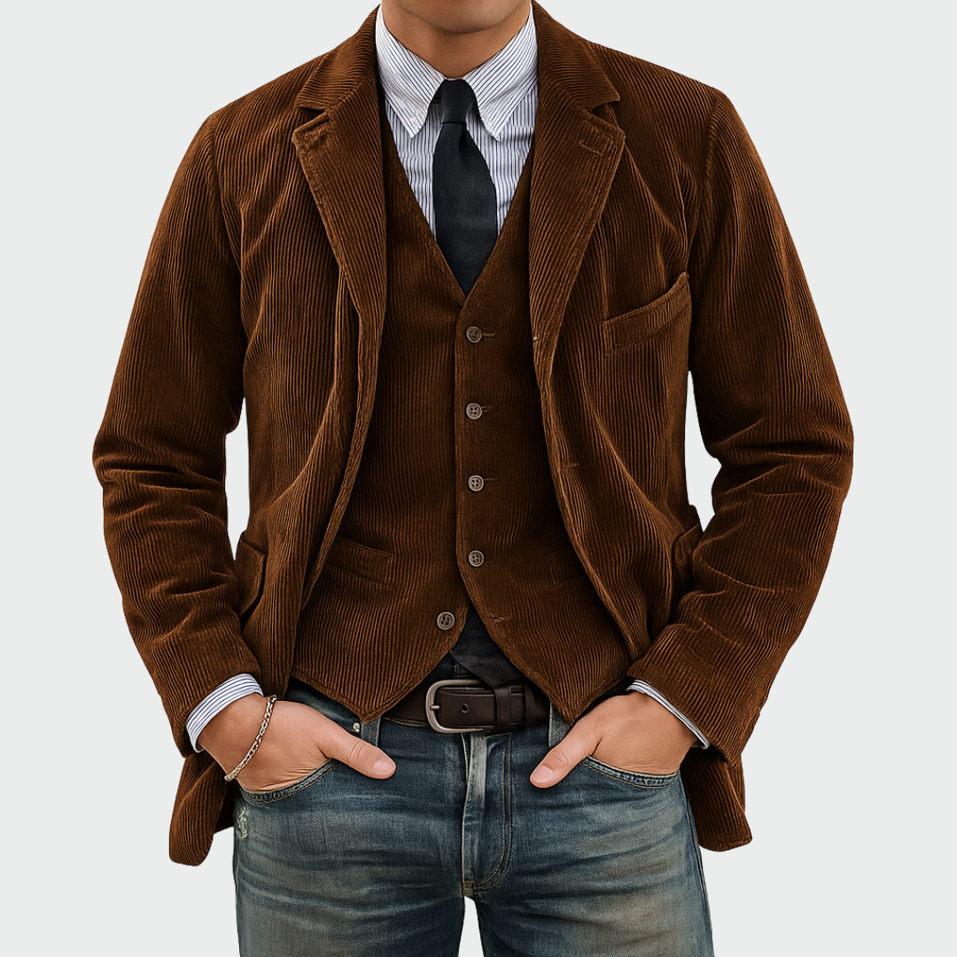Peter | Set Sacou și Vestă Elegantă