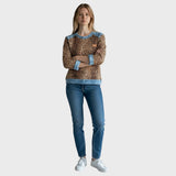 Roxy | Top cu model leopard și margini din denim