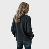 Mia | Cardigan tricotat cu detalii din denim