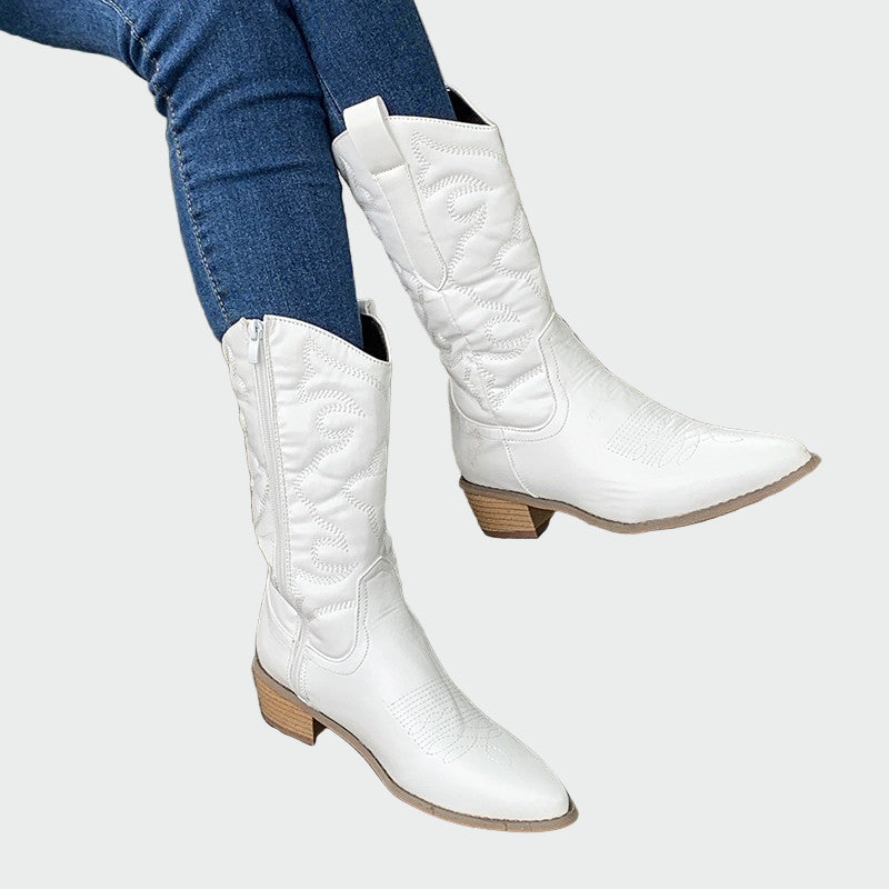Botine cowboy din material metalic